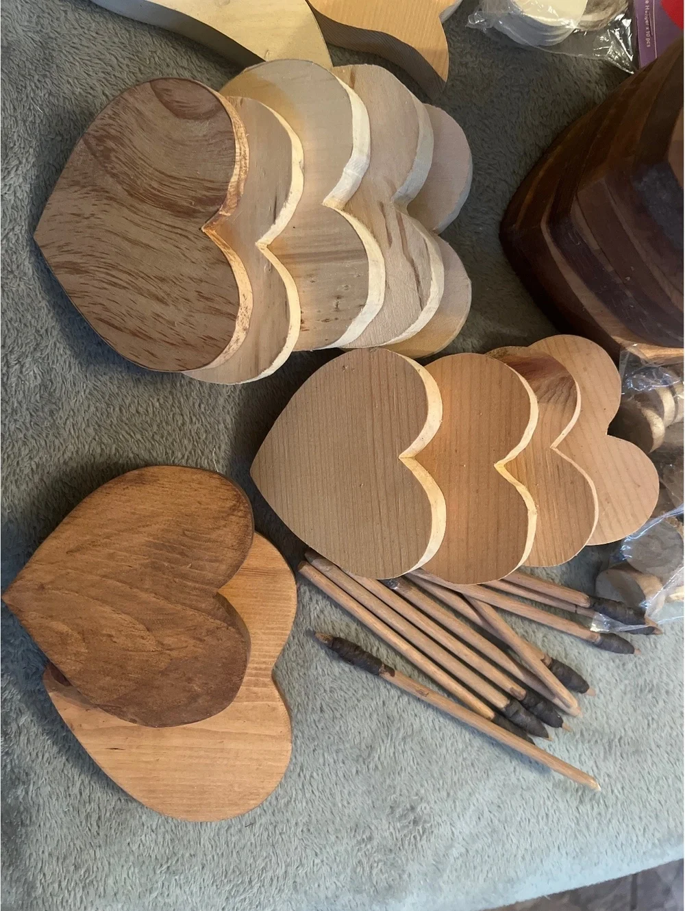 Assorted Wooden Craft Shapes and Sticks Set